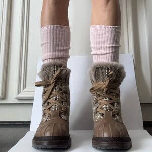 Chanel Tweed and Leather Booties, size 39.